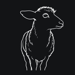 Lamb silhouette sheep farm animal vector illustration