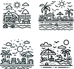 Obraz premium set of icons summer vibes