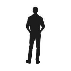 Fototapeta premium Man silhouette black and white vector illustration isolated background