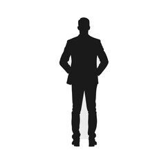 Man silhouette black and white vector illustration isolated background