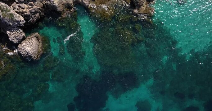 tyrrhenian sea beach drone 4k