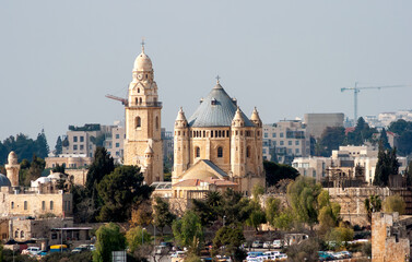 Abbey of the Dormition on Mount Zion, just outside the walls of the Old City of Jerusalem, Israel - 731285019