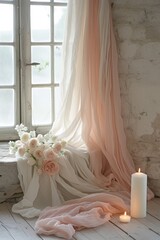 Fototapeta na wymiar Soft gradients and delicate textures evoke the dreamy essence of romance