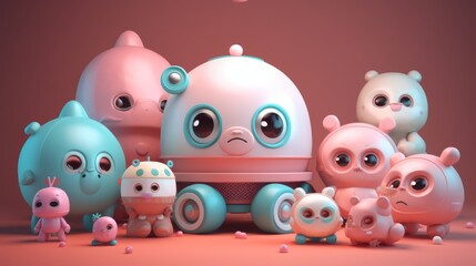 3d render of a toys