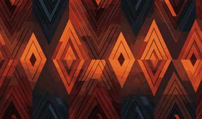 tribal background abstract geometric shape pattern, yombe art vector wallpaper seamless illustration - obrazy, fototapety, plakaty
