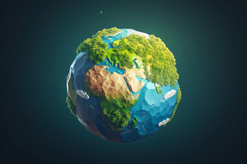 Fototapeta premium Cartoon planet earth globe 3d planet illustration