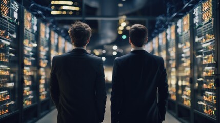 Obraz premium IT specialists talk about solving problems in the modern IT industry