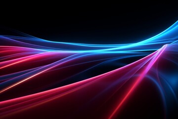 abstract ascending pink blue neon lines isolated on black background. Digital ultraviolet wallpaper