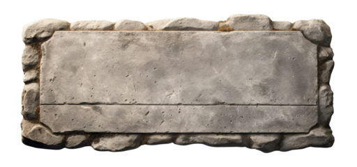 Old stone sign plate, cut out