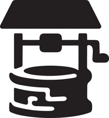 Vintage Well Silhouette vector