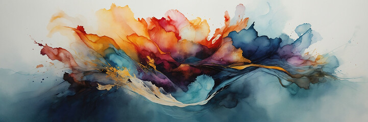 blue orange luxury watercolor texture. space for text