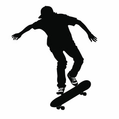 Fototapeta na wymiar Skateboarder silhouette skateboard silhouette vector illustration