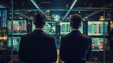 Fototapeta premium IT specialists talk about solving problems in the modern IT industry