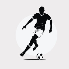 Soccer player silhouette football concept vector illustration