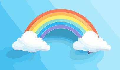 rainbow in sky vector simple 3d smooth cut and paste isolated illustration