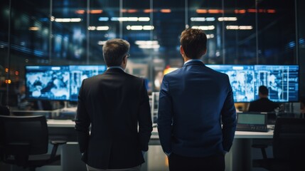 Fototapeta premium IT specialists talk about solving problems in the modern IT industry