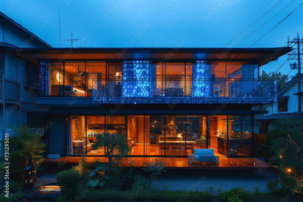 Poster a smart home equipped with energy-efficient appliances and automated systems for optimal resource ma