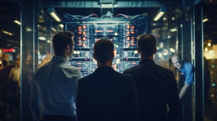 Obraz premium IT specialists talk about solving problems in the modern IT industry
