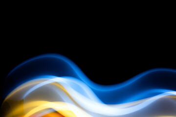 Neon Wavy Rainbow Lines on Black Background