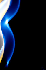 Obraz premium Neon Wavy Rainbow Lines on Black Background