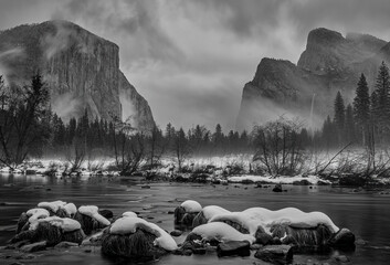 Yosemite Valley View after Snowstorm