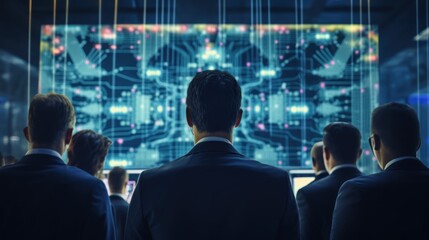 Obraz premium IT specialists talk about solving problems in the modern IT industry