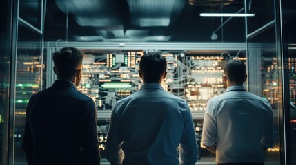 Fototapeta premium IT specialists talk about solving problems in the modern IT industry