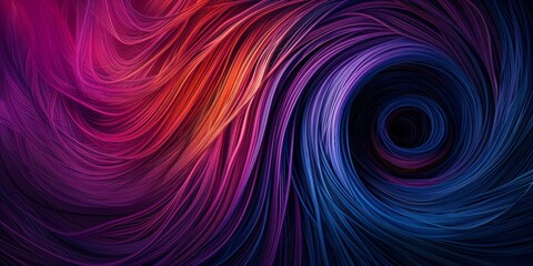 abstract colorful swirl circle in dark in the style of layered fibers Generative AI - obrazy, fototapety, plakaty