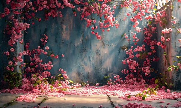 Craft backdrops focusing on the blossoming beauty of spring gardens