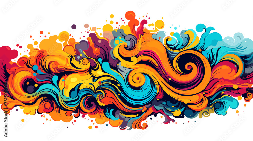 Poster psychedelic abstract art isolated vector style on isolated background illustration