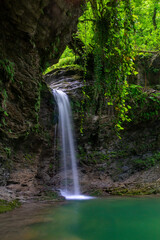 Lower Azhek waterfall, Sochi national park, Russia