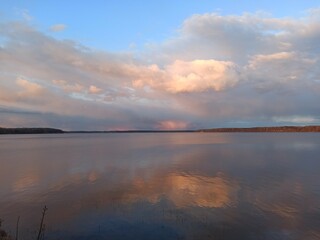 sunset over the lake
