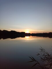 sunset over the lake