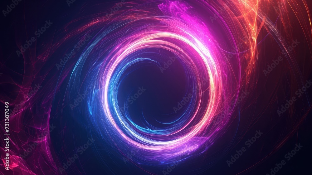 Poster abstract ring background with luminous swirling backdrop. glowing spiral. the energy flow tunnel. sh
