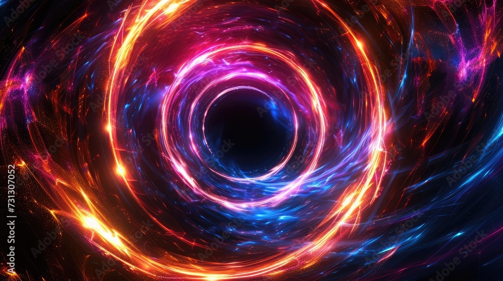 Poster abstract ring background with luminous swirling backdrop. glowing spiral. the energy flow tunnel. sh