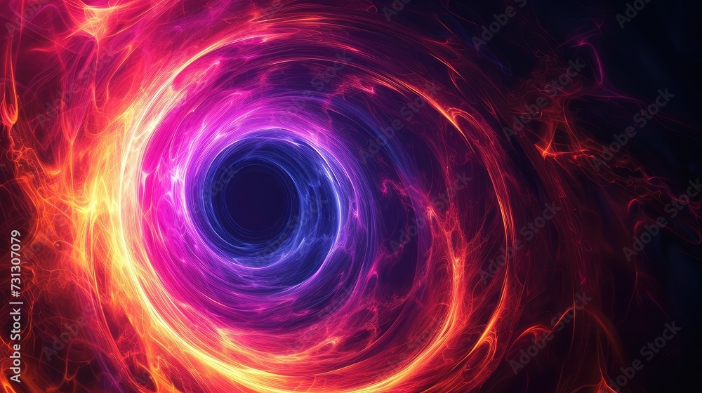 Poster abstract ring background with luminous swirling backdrop. glowing spiral. the energy flow tunnel. sh