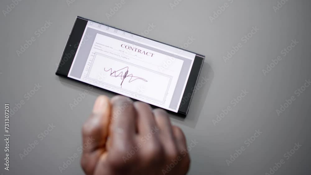 Poster digital signature on contract document online