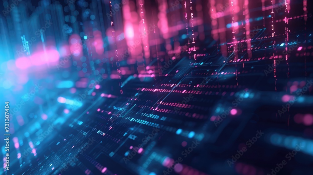 Poster binary high tech background