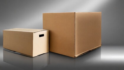 cardboard box warehouse mockup file of cutout object with shadow on background