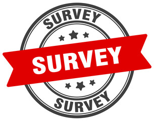 survey stamp. survey label on transparent background. round sign