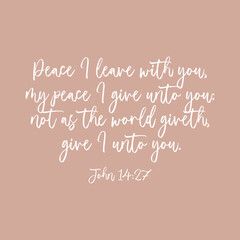 Peace Bible Verse on peach background Christian encouraging quote vector