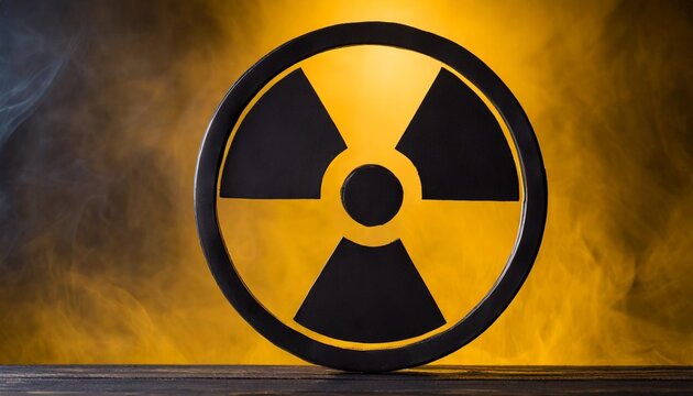black radioactive sign over yellow background
