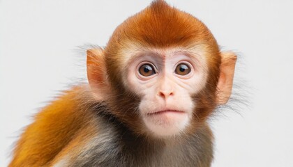 baby monkey shot isolated on transparent background cutout