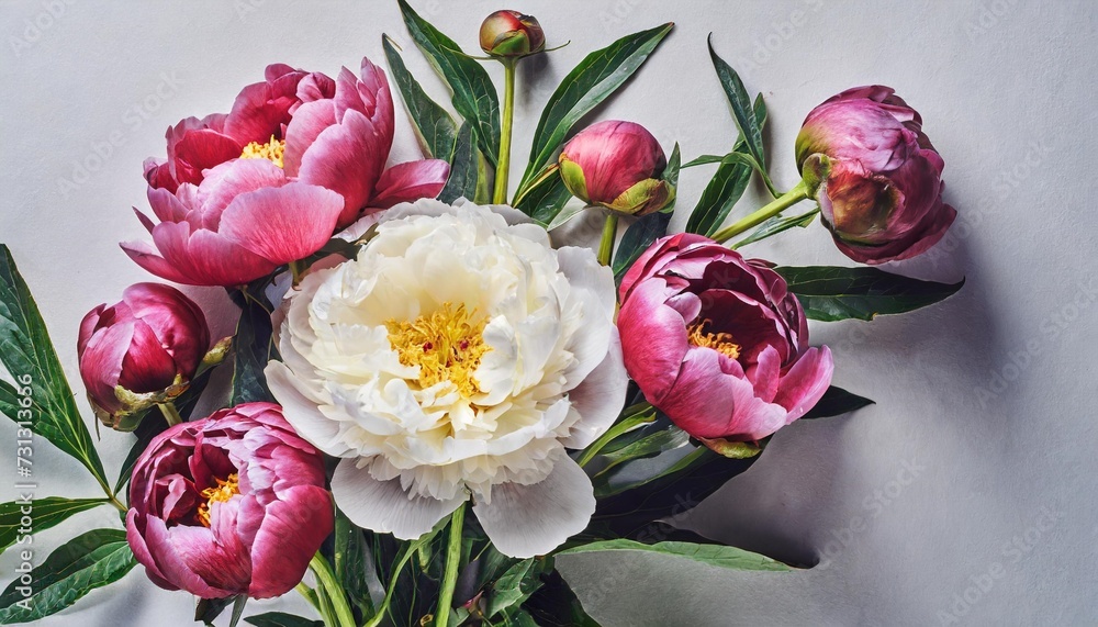 Poster peony on lightbox