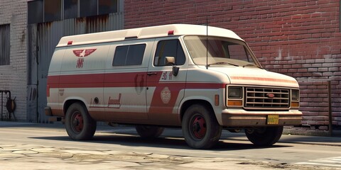 Ambulance concept to provide mobile EMT and medical services in a city. Driving people to the hospital in an emergency after an accident.