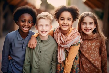 This group of children has diverse cultures from various countries