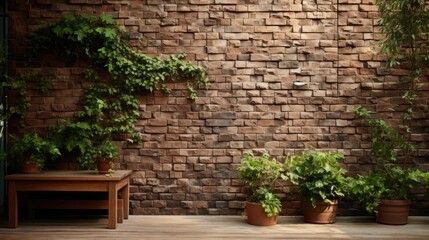 Fototapeta na wymiar outdoor wall tiles with bricks for wallpaper.
