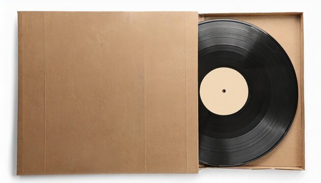 12 inch vinyl lp record in cardboard cover on white background