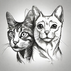 illustration of two cats