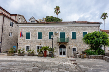 Herceg Novi, Montenegro - August 06, 2023: Old town in Herceg Novi, Montenegro.